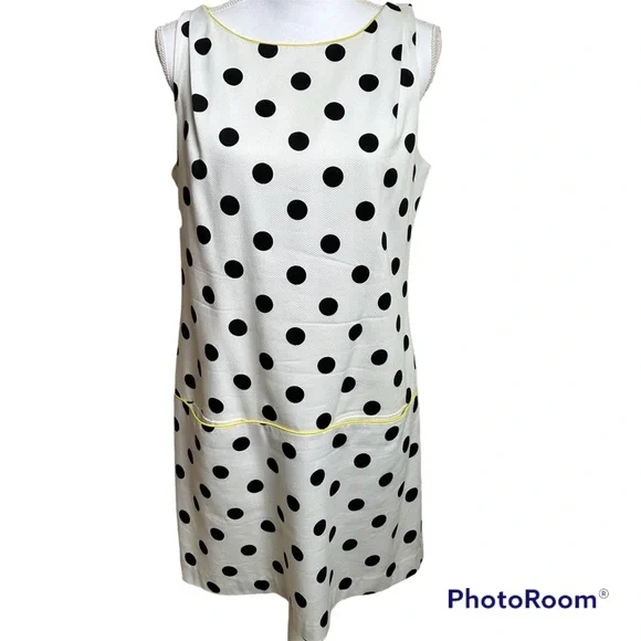 LOFT | Dresses | Loft Black And White Polka Dot Sheath Dress With Yellowgreen Piping Size | Poshmark LOFT | Dresses | Loft Black And White Polka Dot Sheath Dress With Yellowgreen Piping Size | Poshmark